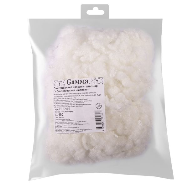 Синтетические шарики (синтетический наполнитель) 100±4 г, 100% полиэфир, белый, Gamma СШ-100