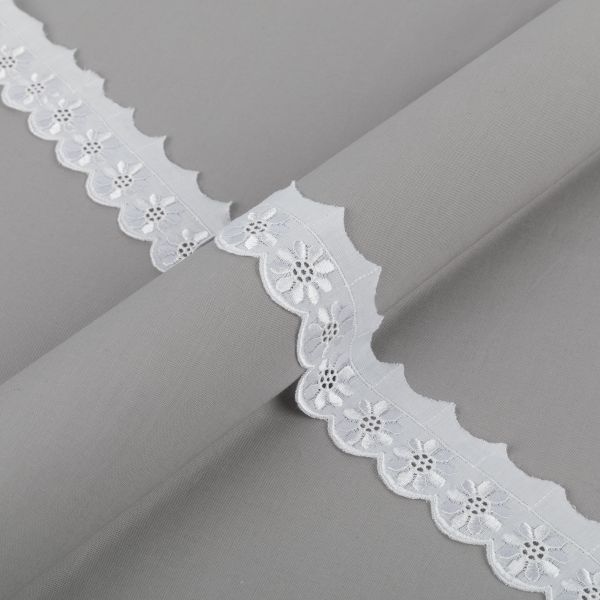 Кружево шитьё 35 мм / 9±0.2 метров, Турция, белый, Gamma GYEM-35-950