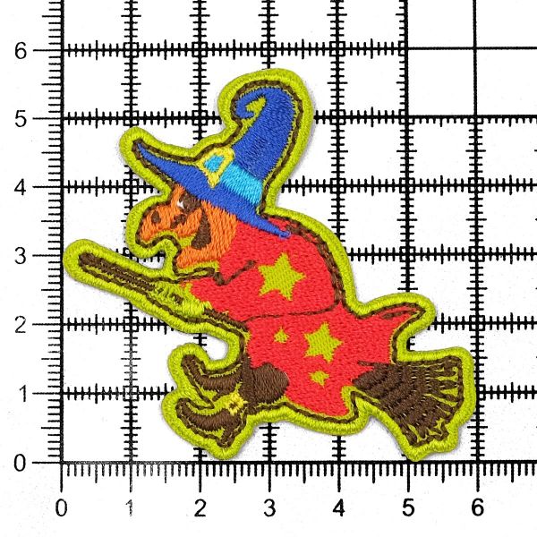 Термоаппликация Баба Яга на метле, 5.5х5.5см, Hobby&Pro