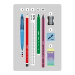 Бокс из 4-х односекционных мини пеналов с наполнением 22,5х11,5х11 см, Milan 08872SN1GR