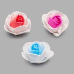 Цветочек-розочка из фоамирана 38 мм, микс №9, 3 цвета, 24 шт