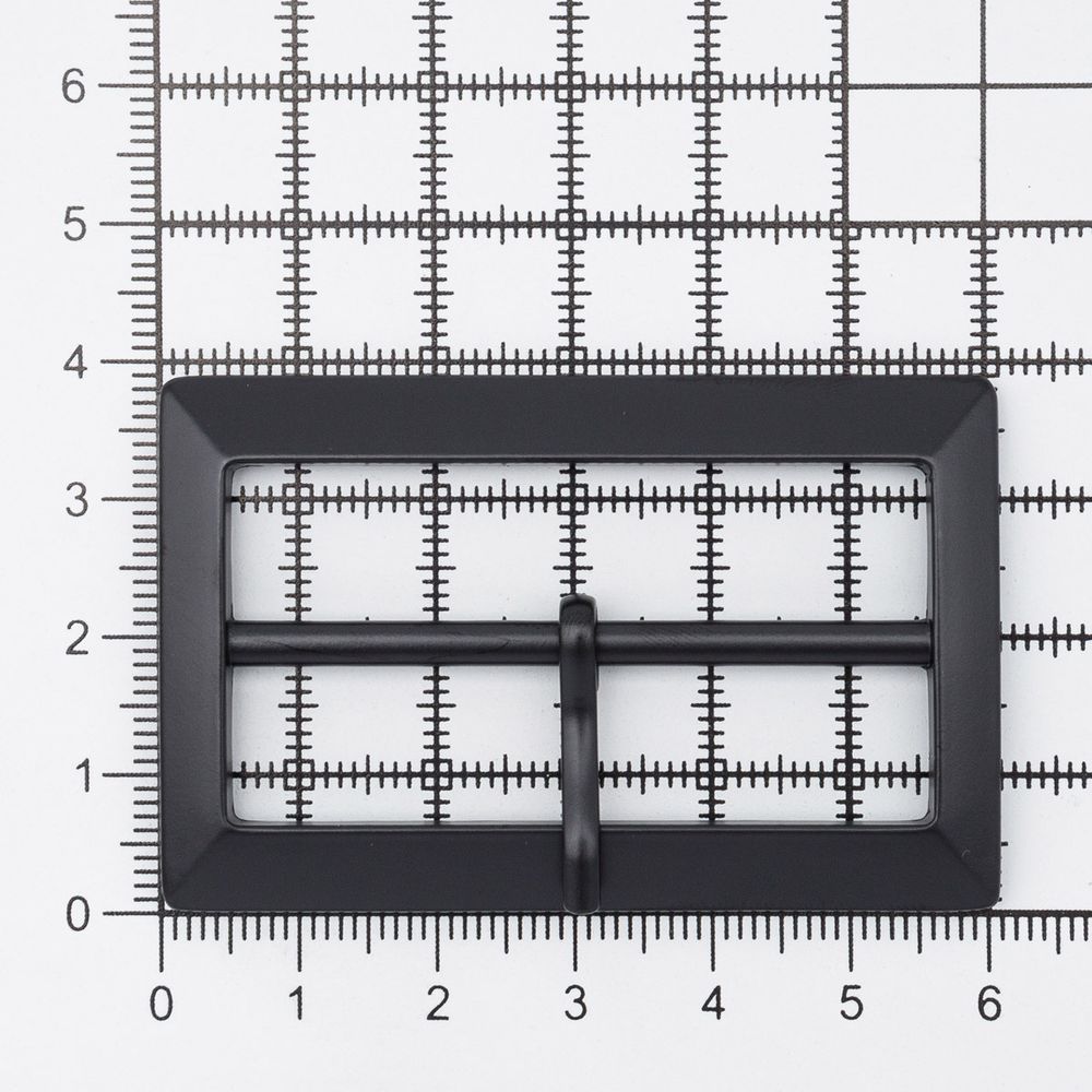 Пряжка ременная металл 50 мм, прямоугольная, матовый черный, MB-155