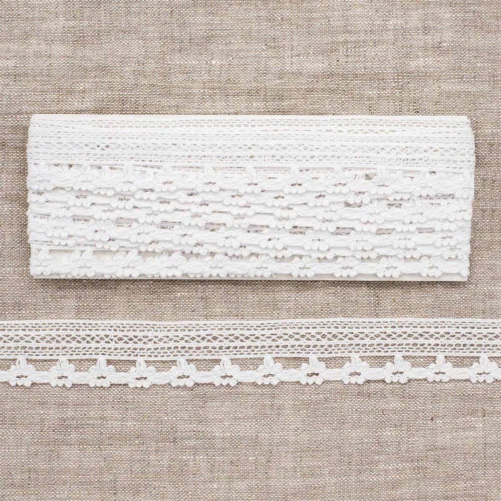 Кружево вязаное (тесьма) 24 мм / 3,4 м, ±4 см, белый