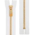 Молния металл Т8 (8 мм) 1 зам., н/раз., 20 см, декор, золото, белый, KAP-8 Gamma, 5 шт