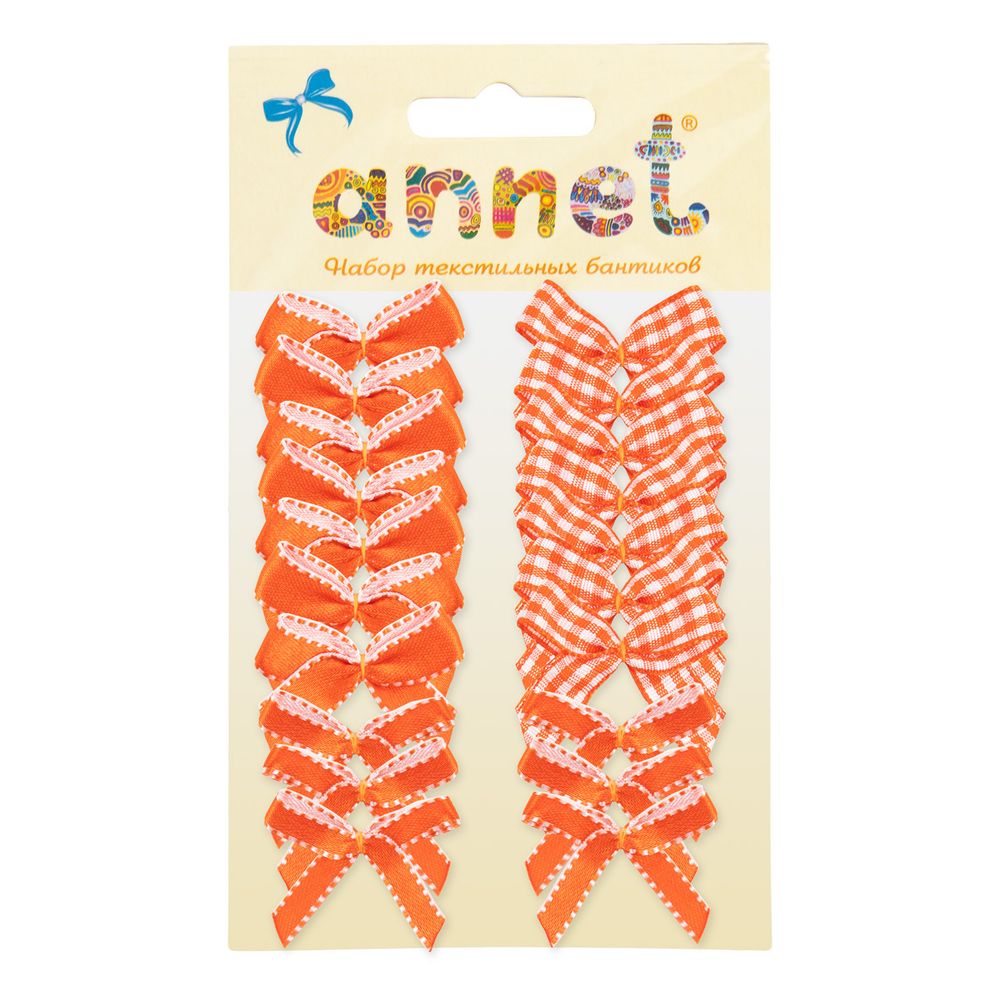 Набор текстильных бантиков, 100 шт, 403 красный, Annet BDR