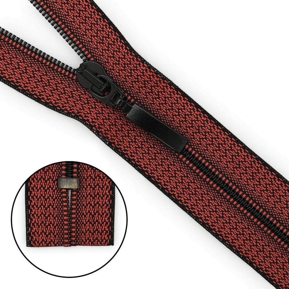 Молния спираль (витая) Arta Т5 (5 мм) 1 зам., н/раз., 18 см, тесьма меланж, цв. D818M кирпично-черный, 1 шт