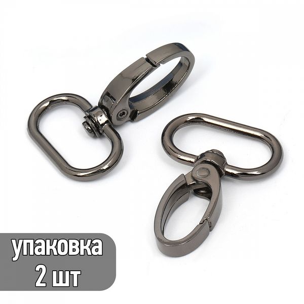 Карабин металл 25.0 мм (45х31 мм), TBY-AX10.3-25, цв. чер.никель, уп. 2 шт