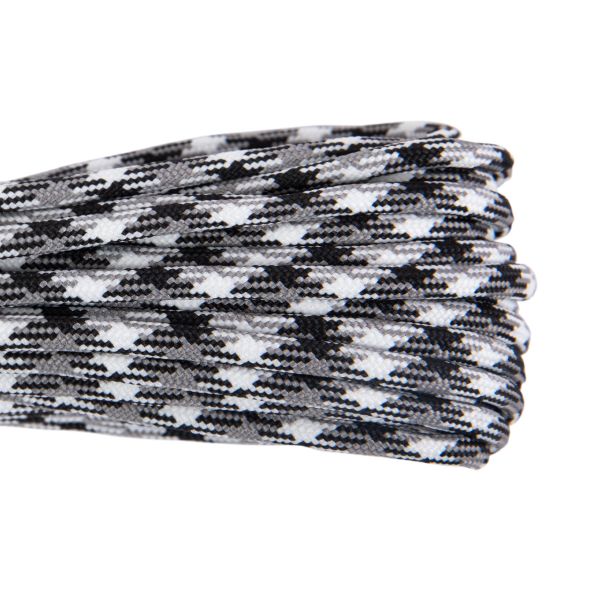 Шнур паракорд с сердечником ⌀4.0 мм, 10 м,±0.5 м, 22 камуфляж черный/белый/серый, Blitz KMF-7