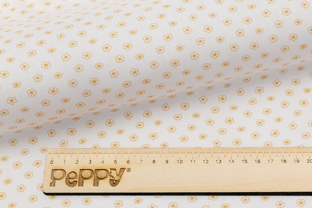 Ткань для пэчворка Peppy Бабушкин сундучок, отрез 50х55 см, 140 г/м², БС-40 ромашки белый, Peppy