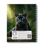 Тетрадь общая с твердой обложкой, матовая ламинация A5 120 л. на гребне 65 г/м², белизна 100% 4 шт клетка, 01553 Чёрная кошка, Светоч Т209