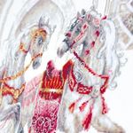 Набор для вышивания нитками Чудесная игла, Королевские скакуны, 40х31 см