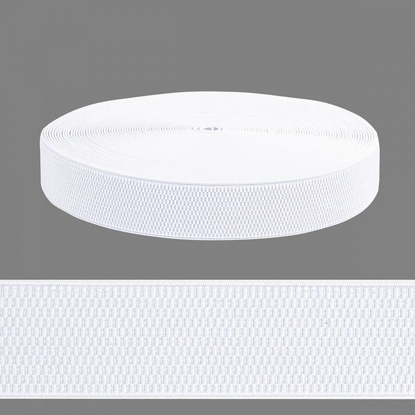 Резинка для подтяжек (помочная) 40.0 мм / 25 метров, ультра, RD.40101, 101 белый