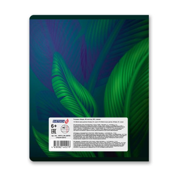 Тетрадь ученическая общая, глянцевая ламинация, A5+ 48 л. на скобе 65 г/м², белизна 100%, 10 шт, линия в термоусадочной пленке, 000763 Энергия цвета, Светоч 48ТЕТл-004