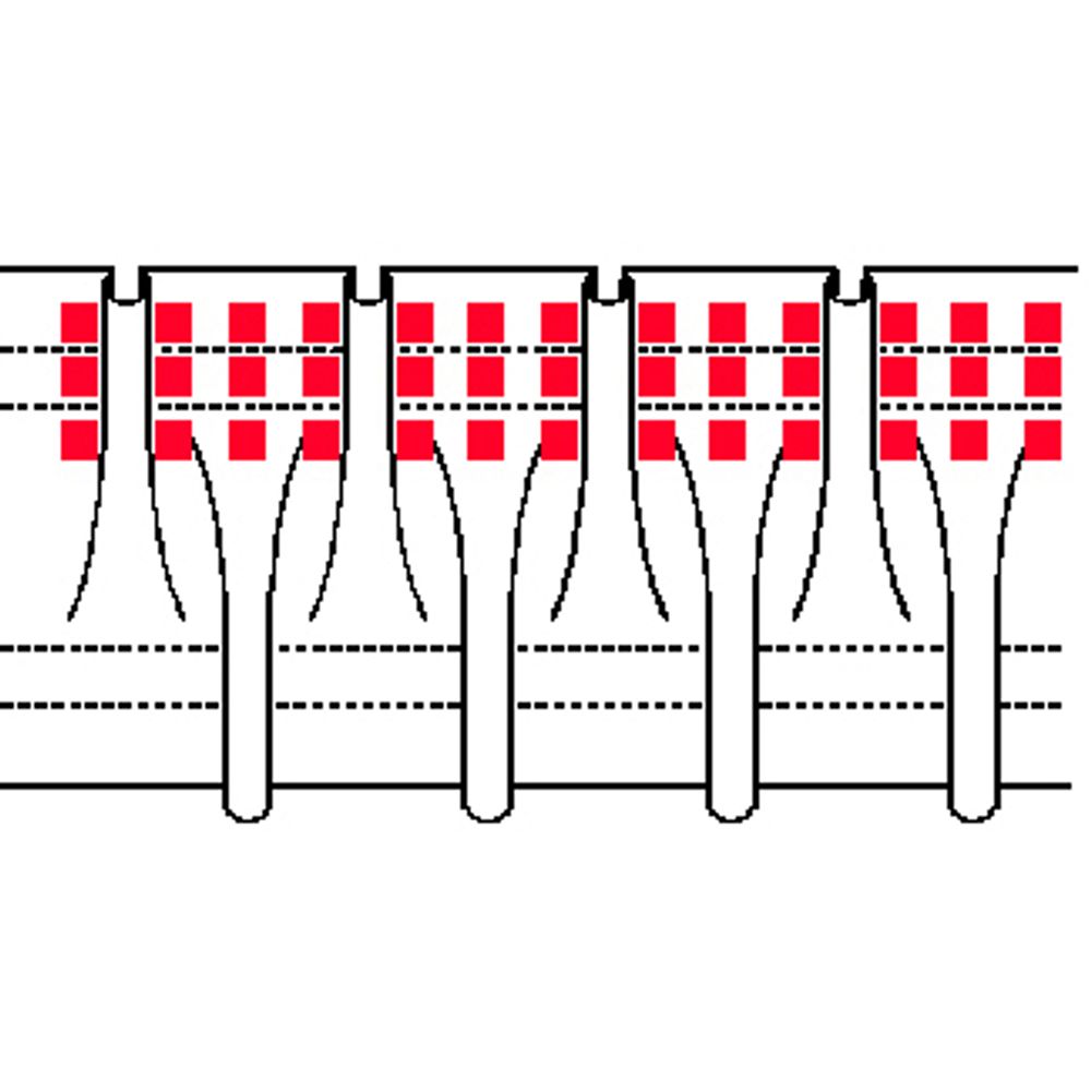 Лента (тесьма) шторная: сборка буфы (1:2) 100 мм / 50 метров, прозрачный, OZ-IS 4368 MP