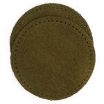 Заплатки пришивные из замши, круг ⌀8см с перфорацией, 2 шт, 100% кожа, 33 хаки, 59121