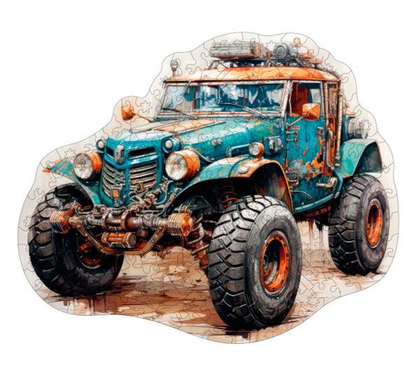 Пазл фигурный деревянный Стимпанк-мобиль 159 элементов, Фрея PZLF-001