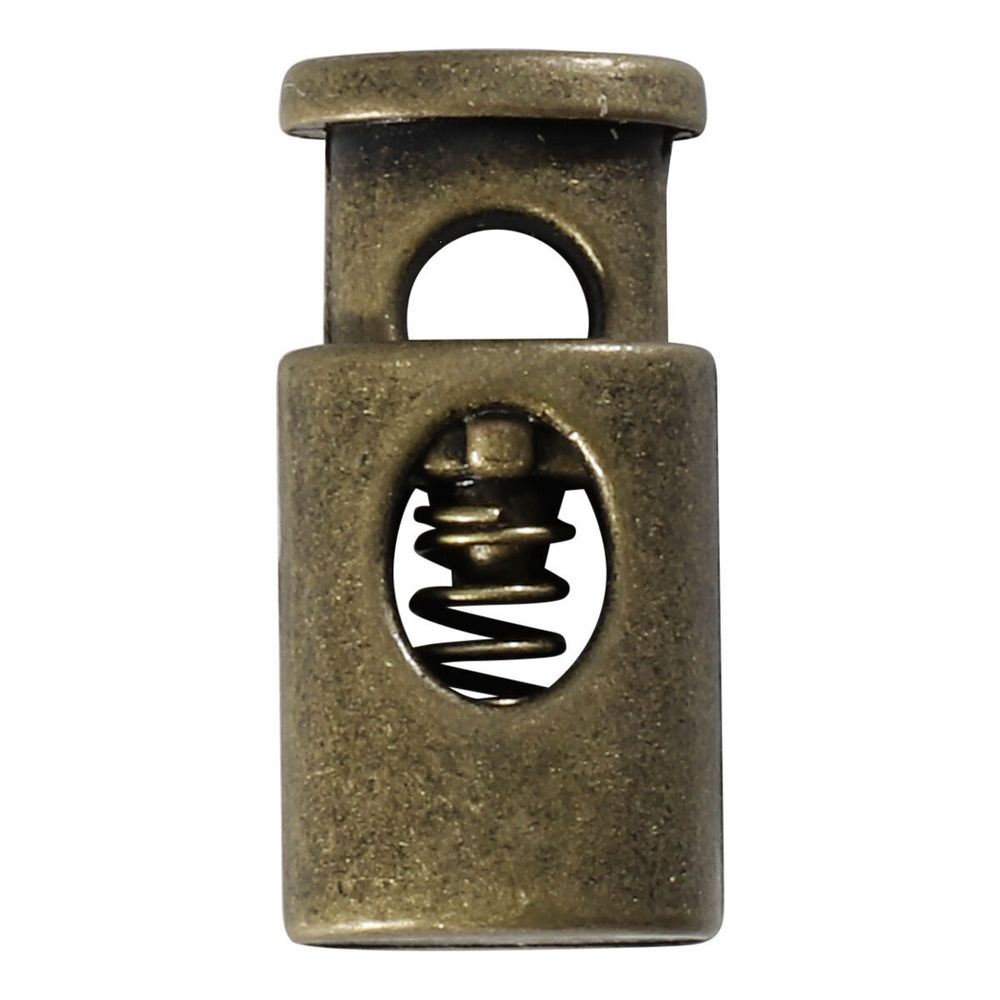 Фиксатор (зажим) для шнура металл 1 отв., 20х10 мм, (in ⌀4.5 мм), цв.латунь, 20 шт