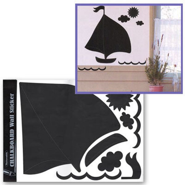 Наклейки настенные для рисования мелом 28.5х34.2 см, 5 шт, WR-04 Кораблик, Mr.Painter