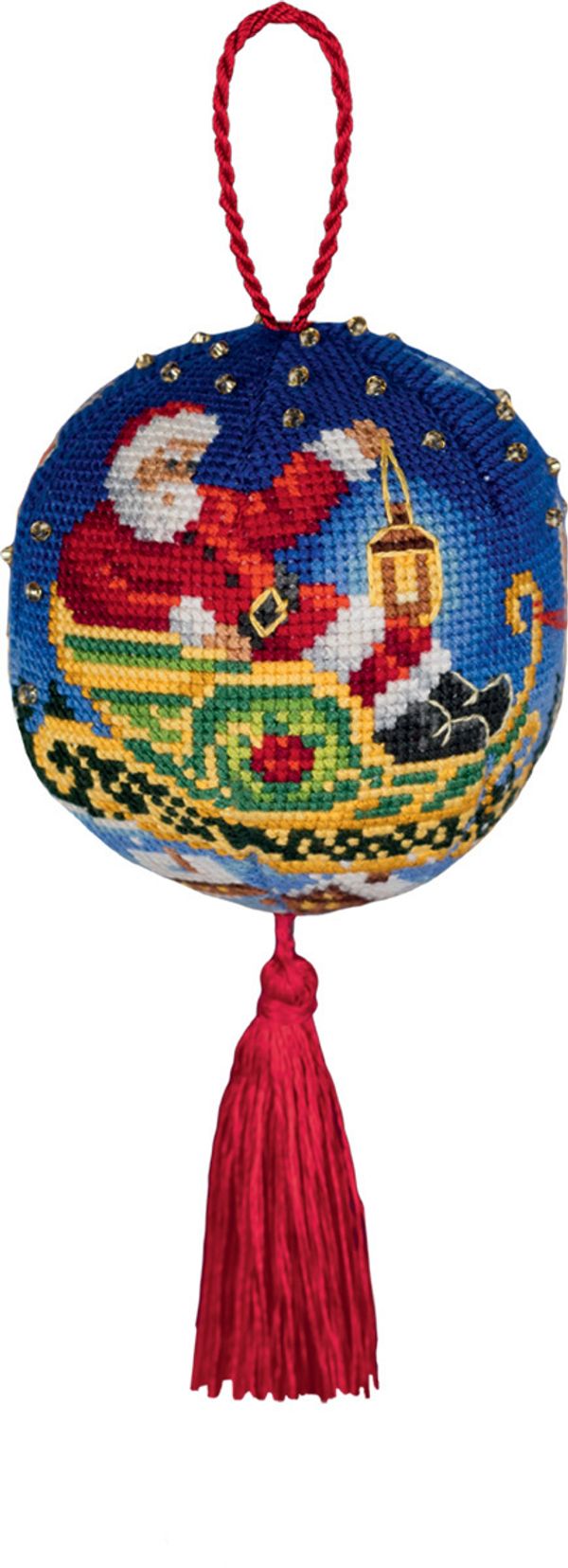 Набор для вышивания нитками Panna, новогодняя игрушка Волшебная ночь, 6х6 см