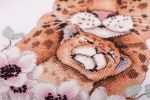 Набор для вышивания нитками Klart, Мать и дитя. Леопарды, 17.5х19.5 см