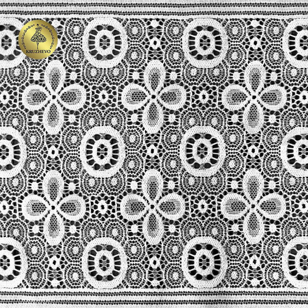 Кружево бельевое эластичное 180 мм / 10 м, цв.белый, Kruzhevo