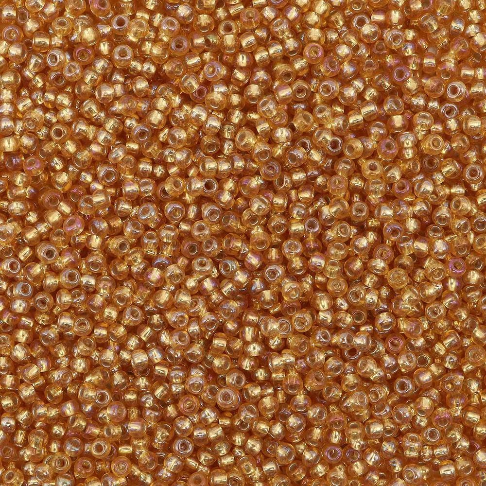 Бисер Preciosa прозрачный с серебр. центром и радужным покрытием 10/0 (2.3 мм), кругл.отв, 50 г, (17059)