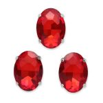 Хрустальные стразы в цапах овальной формы, красный 13х18 мм, 3 шт., ОЦ005НН1318
