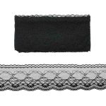 Кружево на сетке 85 мм, черный, 13.71 м