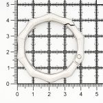 Карабин металл кольцо ⌀32 мм, декоративный, серебро (никель), MB_2231, 6 шт