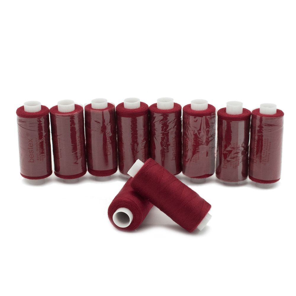 Нитки швейные бытовые Bestex 40/2, 365 м (400 ярд) / 10 кат., 245 темно-малиновый