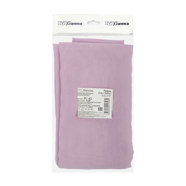 Ткань блузочная Poly Chiffon 84 г/м², 150х147 см, 09 св.сиреневый, Gamma PC-02