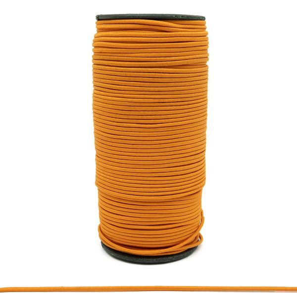 Резинка шляпная (шнур эластичный) ⌀2.0 мм / 100 метров, 0370-0200, С523-оранжевый