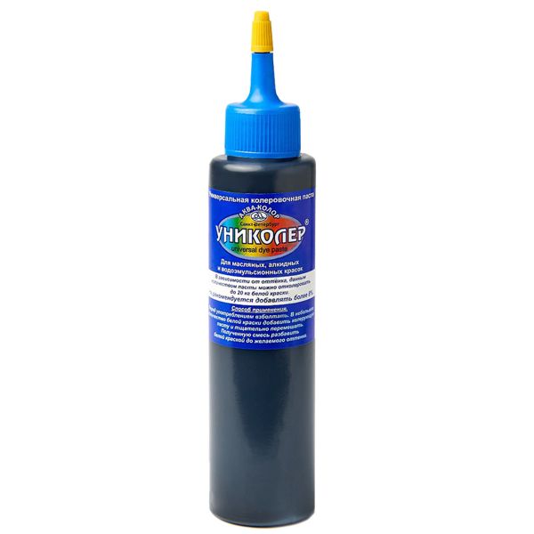 Универсальная колеровочная паста Униколер 100 мл, 1 шт, № 15 чёрный С4215, Аква-колор, С4215