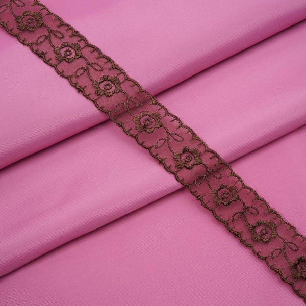 Кружево капроновое 22 мм / 13.71м 0574-1003, цв.A754 коричневый