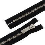 Молния металл Т8 (8 мм) 1 зам., н/раз., 20 см, декор, серебро, черный, KAP-8 Gamma, 5 шт