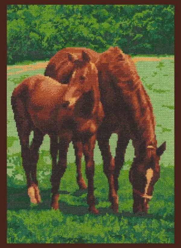 Набор для вышивания нитками Палитра, На лугу 28х39 см