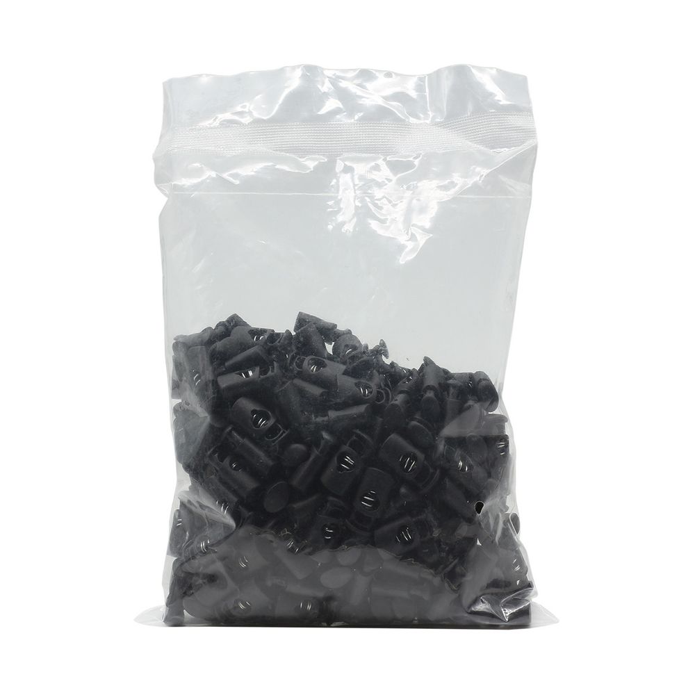 Фиксатор (зажим) для шнура пластик 1 отв., ⌀5.5 мм, 20х10 мм, цилиндр, черный, 200 шт