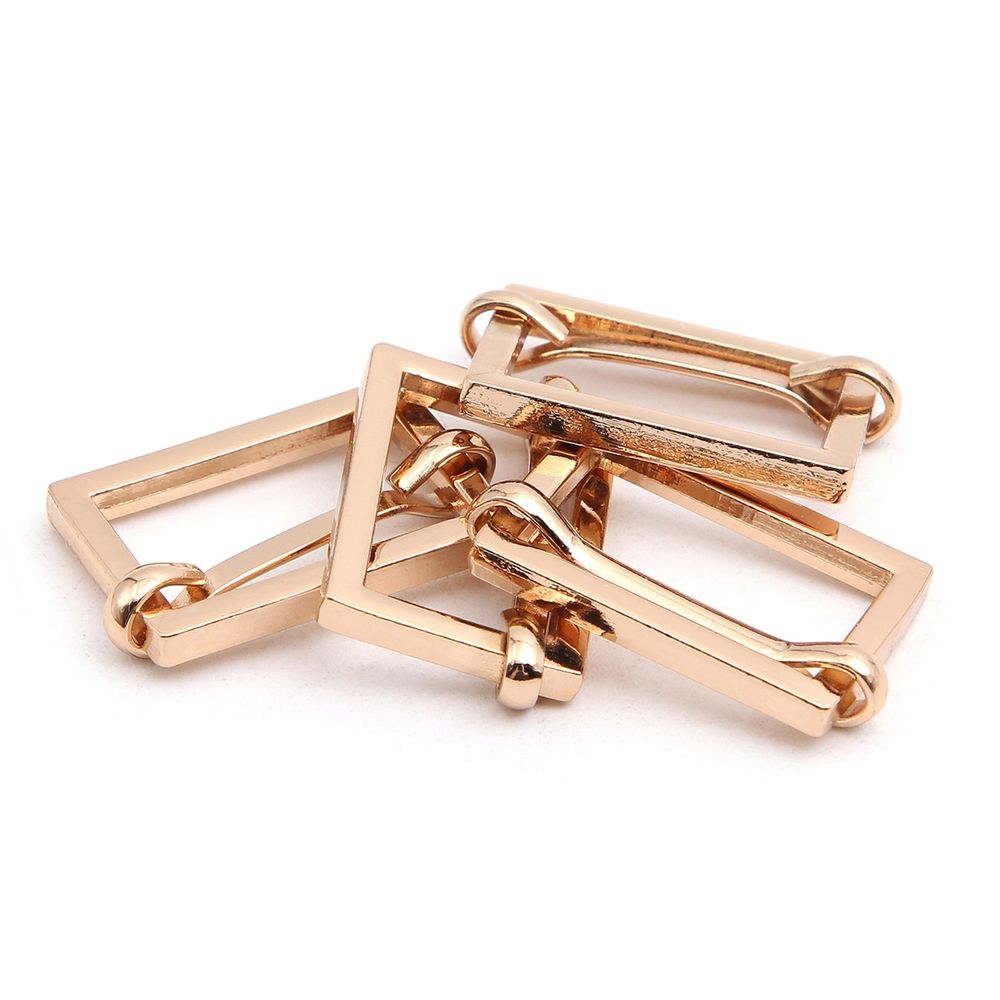 Рамка регулировочная металл литая с подвижной планкой 20 мм /25х17 мм, ⌀2.5 мм/, золото цв.02, 4 шт