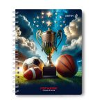 Тетрадь ученическая общая, выборочный УФ лак, A5 96 л. на гребне 65 г/м², белизна 100 %, 4 шт, клетка, 01190 МИКС - Время первых!, Светоч Т113