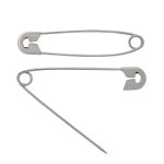 Булавки английские l=44 мм, никель, 1000 шт, С-17