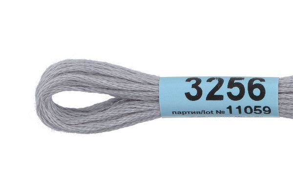Мулине Gamma 100% хлопок, цв.3256 серый, 24 мотка по 8 метров