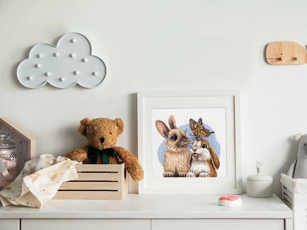 Набор для вышивания нитками Klart, Пушистые друзья, 17.5x19 см