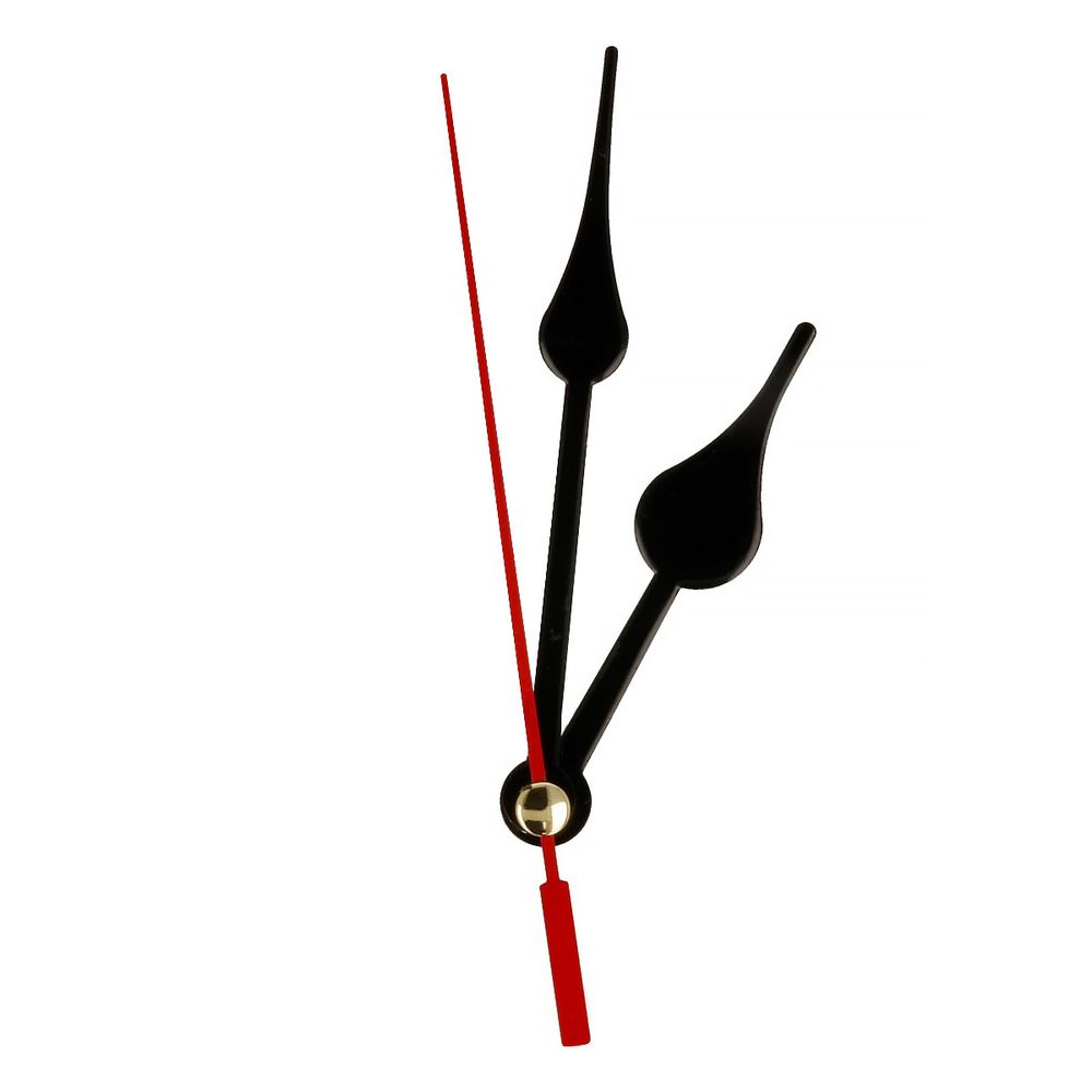 Стрелки для часовых механизмов (часовая/минутная/секундная) ЧМС, 5 шт, 60/82/77 мм, ( черный/красный)