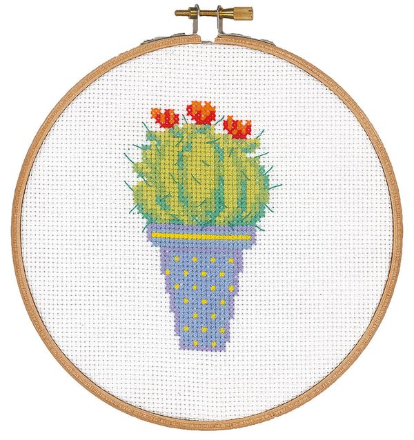 Набор для вышивания нитками Vervaco, Кактус с красными цветами