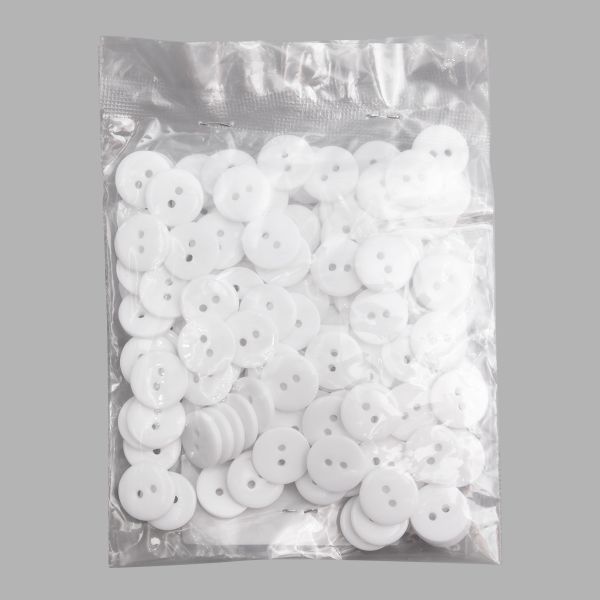 Пуговицы 2 прокола 24L (s.white (белый)), CX-K-22, 144 шт