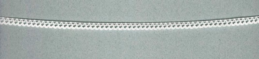Кружево вязаное (тесьма) 07 мм, белый, 30 метров, IEMESA, 53772