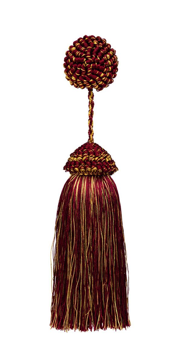 Кисти шторные 220.0 мм, 10 шт, розетка, 274/112 бордовый/золото, Gamma КР-22