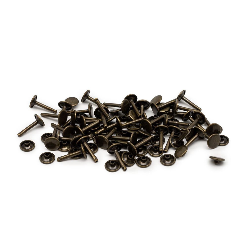 Хольнитены двухсторонние сумочные ⌀12 мм h-20 мм металл, латунь, 69593, 100 шт