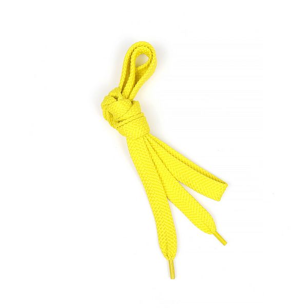 Шнурки плоские полиэфир 15 мм, желтый 05 57/15 130см уп.144 шт