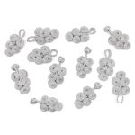 Сутажная застежка, 8 см (серебро), NO.2, 5 шт